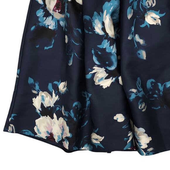 White House Black Market Skirt Womens 10 Petite Floral Midi A-Line Pleated - Picture 4 of 12